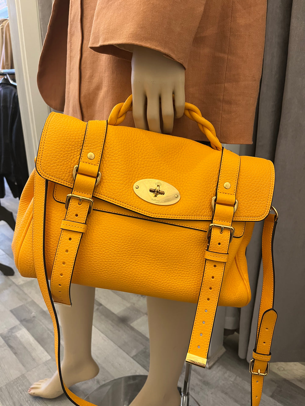 Pre Loved Mulberry Alexa in Heavy Grain Double Yellow Leather (excellent)