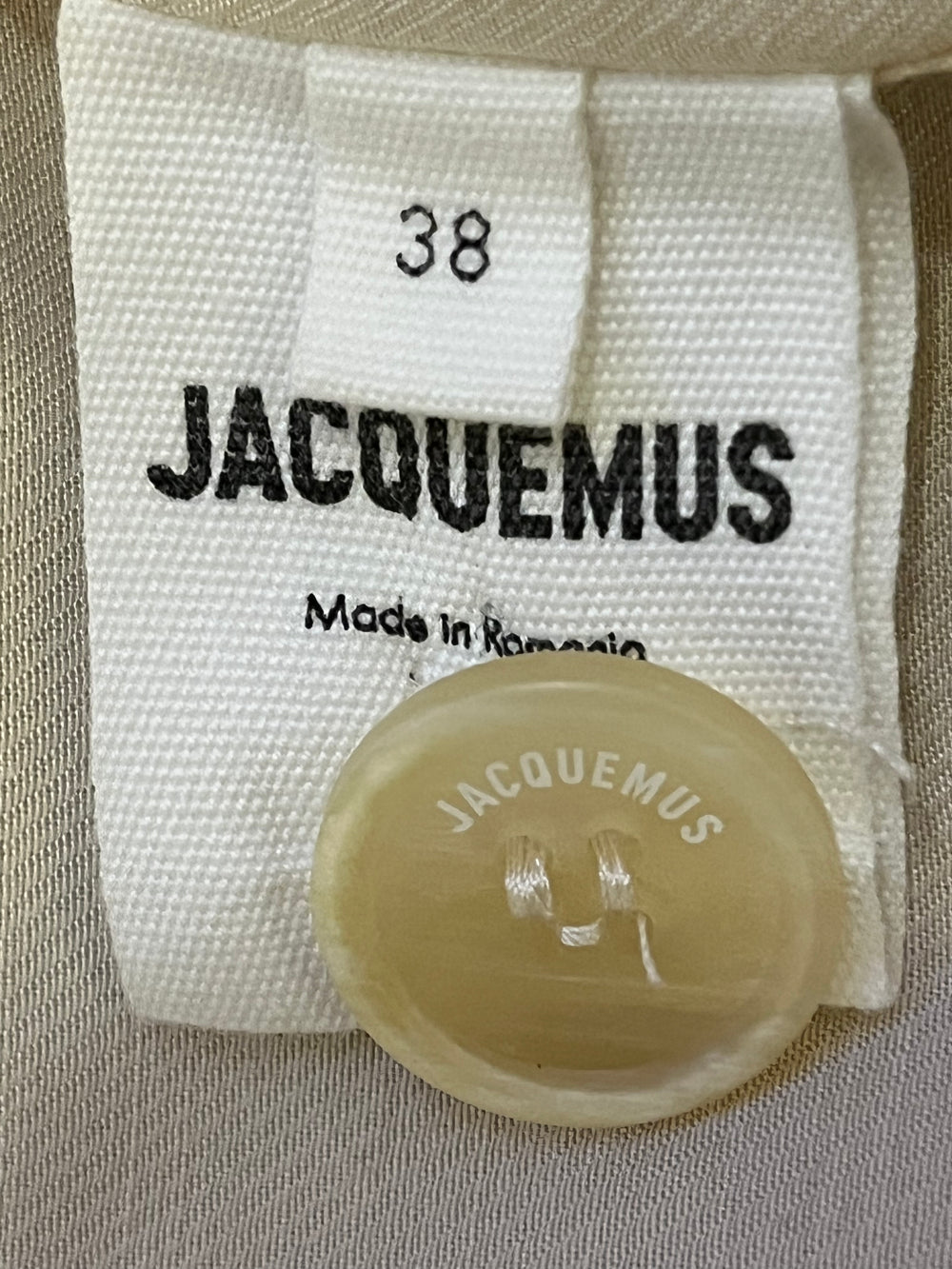 Pre Loved Jacquemus Oversized Apricot Linen Blazer uk10