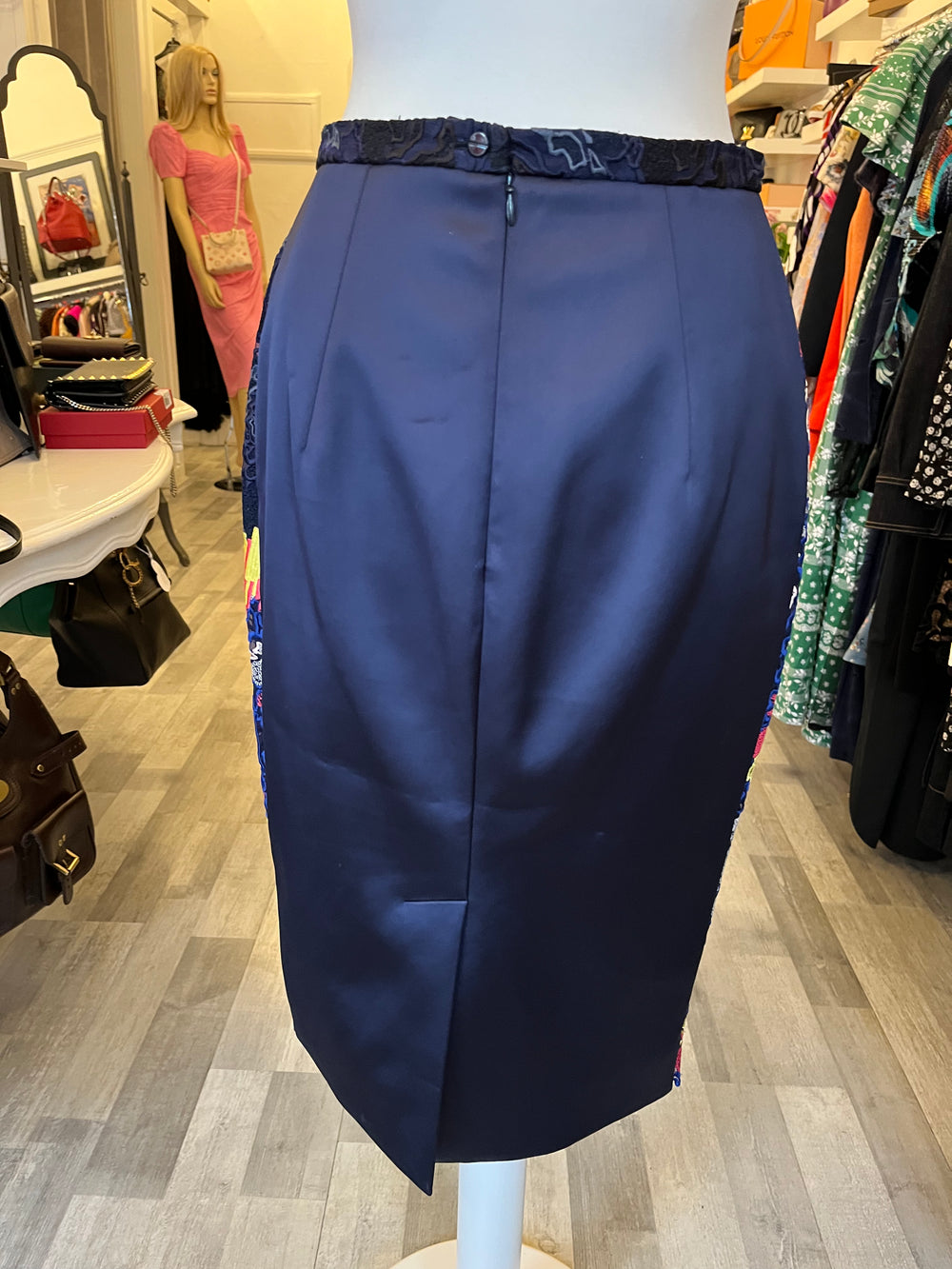 Pre Loved Peter Pilotto Embroidered Silk Skirt  uk10