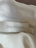 Pre Loved Zimmerman “Riders” Broderie Anglais Mini Dress size 1 fits uk10-12 (Excellent)