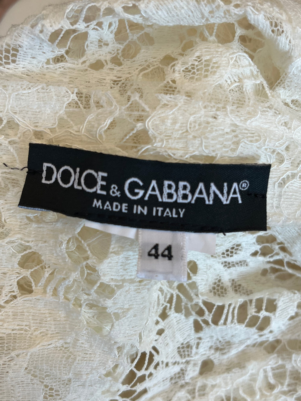 Pre Loved Dolce & Gabbana Ivory Lace Dress size 44 uk 12 (Excellent)