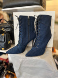 Manolo Blahnik Dancehall Dark Denim Boots UK7