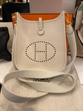 Hermes Mini Evelyne 16 in Craie Clemence Leather (new)