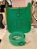 Hermes Mini Evelyne 16 in Bambou Amazone Taurillon Clemence Leather (new)