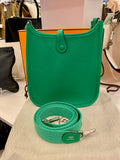 Hermes Mini Evelyne 16 in Bambou Amazone Taurillon Clemence Leather (new)