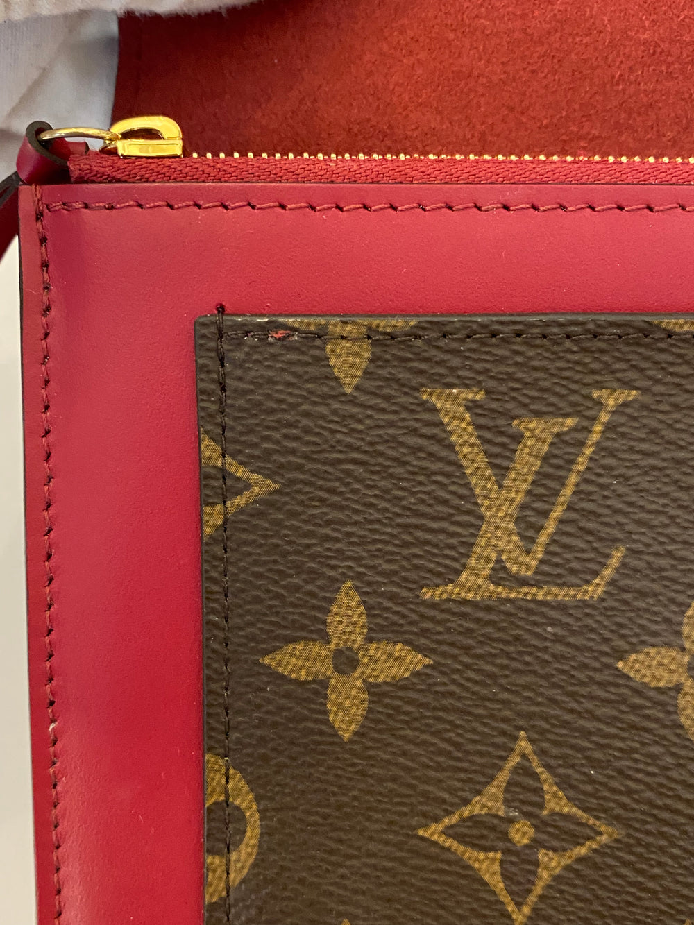 Louis Vuitton Flore Chain Wallet Fuchsia Brown Monogram Canvas Shoulde -  MyDesignerly