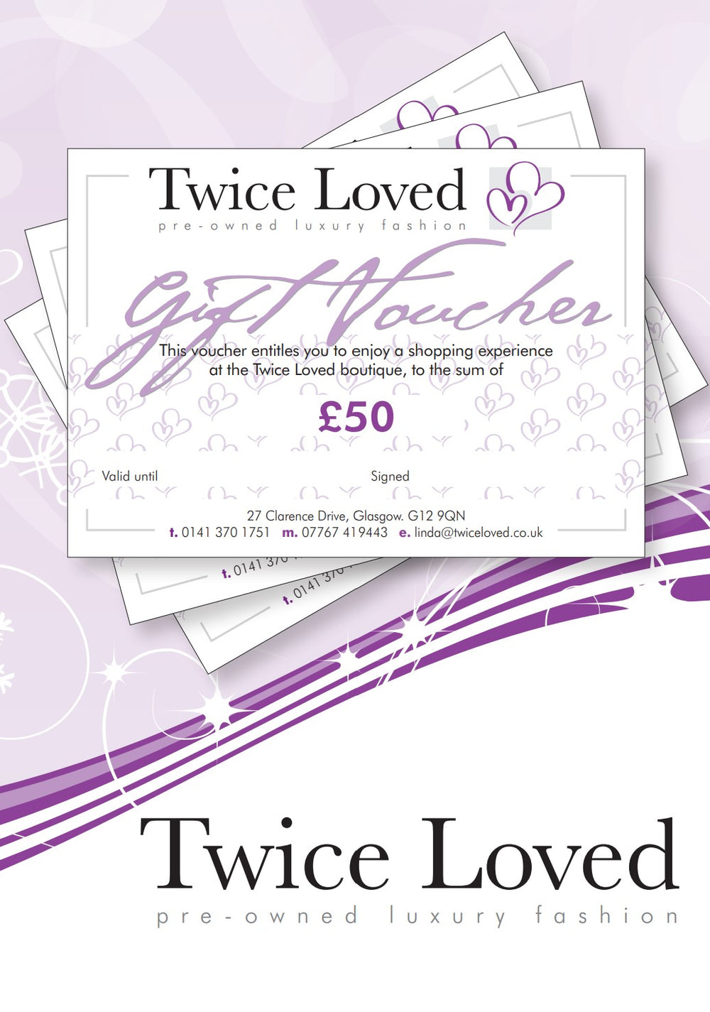 Gift Vouchers From £50 (redeemable online)