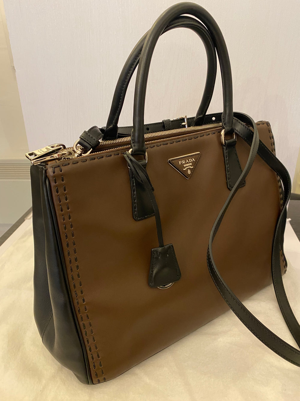 Prada Saffiano Leather Lux Tote Black 